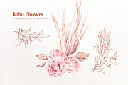Boho Flowers Watercolour Collection, a Texture Illustration by Aquarellina (Thumbnail 3 of 15)