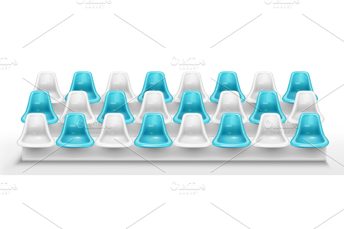 Stadium bench seats isolated on, an Object Illustration by art PVP - market