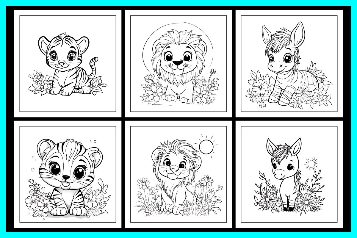 Floral Animal Coloring Pages, an Animal Illustration by protabsorkar11 (Photo 5 of 6)