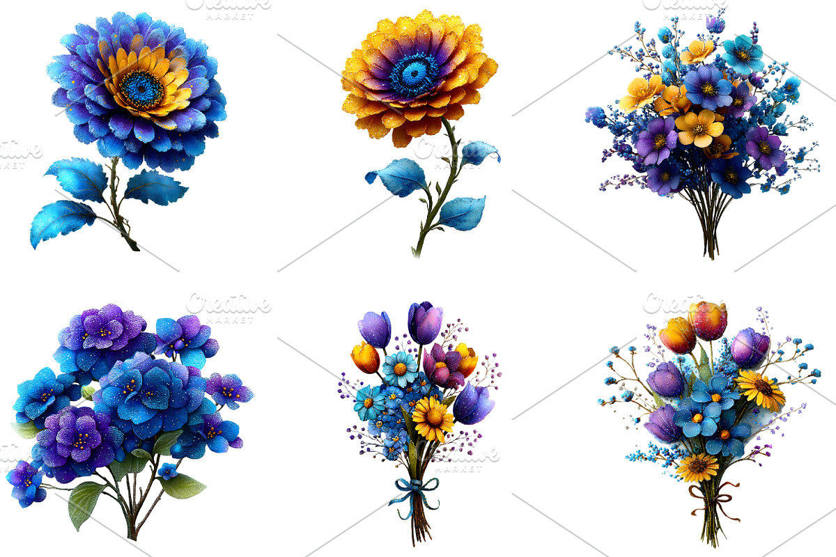 Watercolor Spring Flowers Clipart, an Illustration by GatewayDesign (Photo 2 of 5)