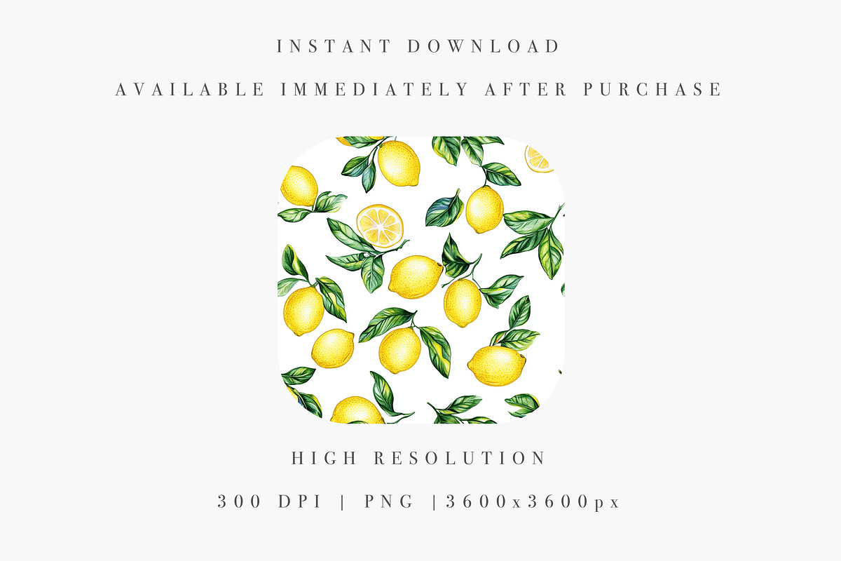Seamless Citrus Design, a Decorative Illustration by Pati Charm Studio (Photo 4 of 7)