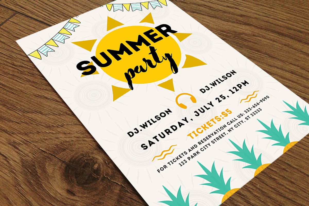 Summer Party Flyer - Canva Template, a Flyer Template by Madhabi Studio (Photo 4 of 5)