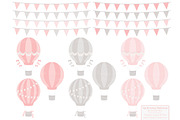 Soft Pink & Grey Hot Air Balloons, an Illustration by Amanda Ilkov (Thumbnail 4 of 5)