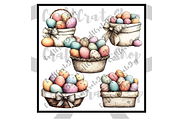 Whimsical Easter Egg Basket Clipart, an Illustration by CraftCrateShop (Thumbnail 4 of 6)