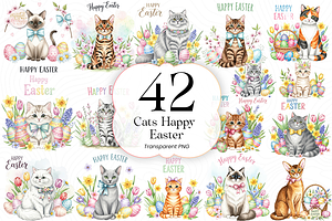Easter Cat PNG Clipart Cute Kittens., an Animal Illustration by KennedyStudio