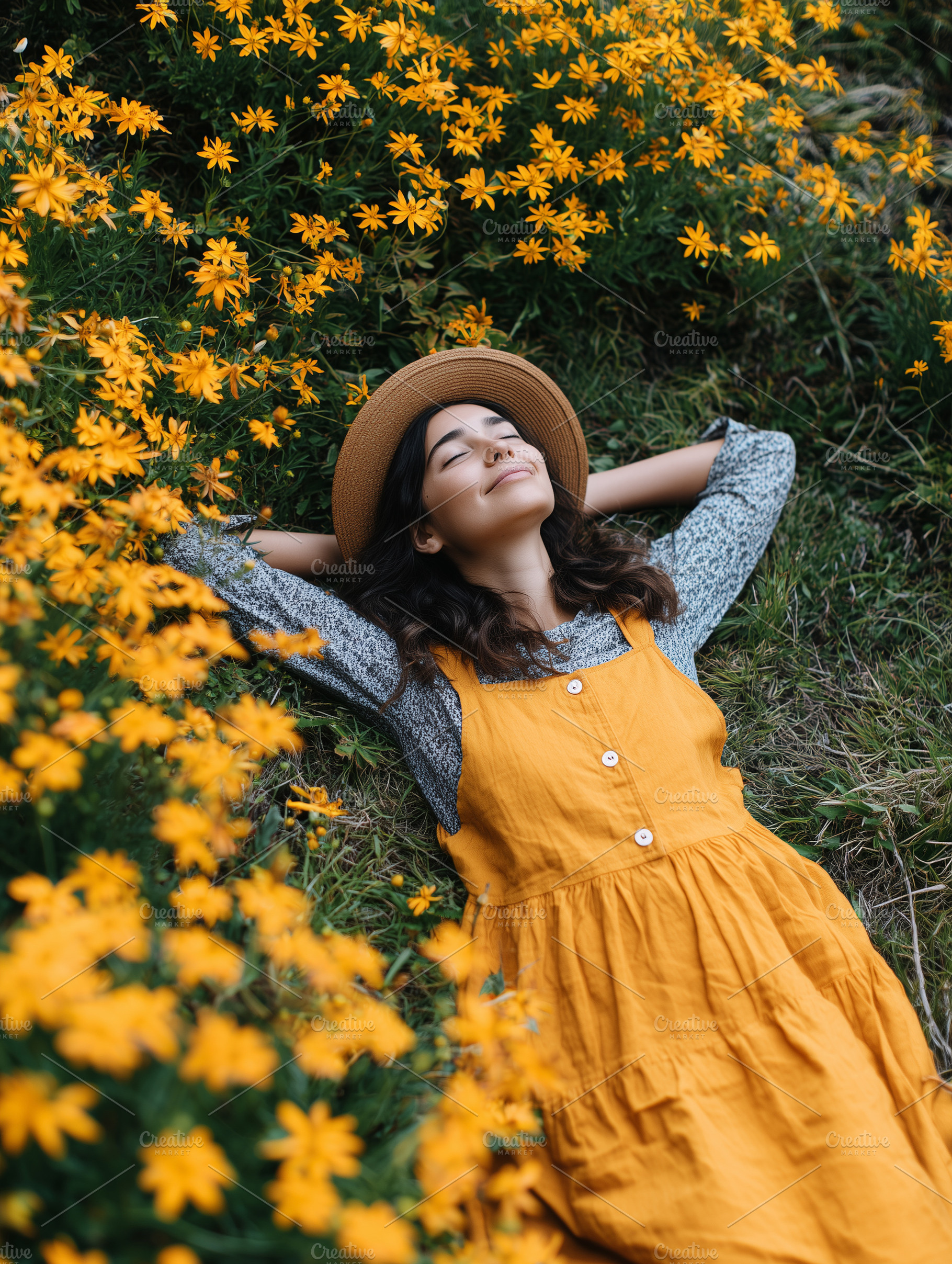 Young woman in a mustard yellow, a Person Photo by MistyDay