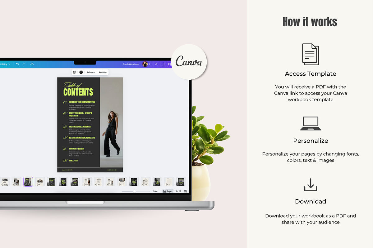 Editable Canva Workbook Template, a Marketing Template by GlamWebDesigns (Photo 8 of 8)