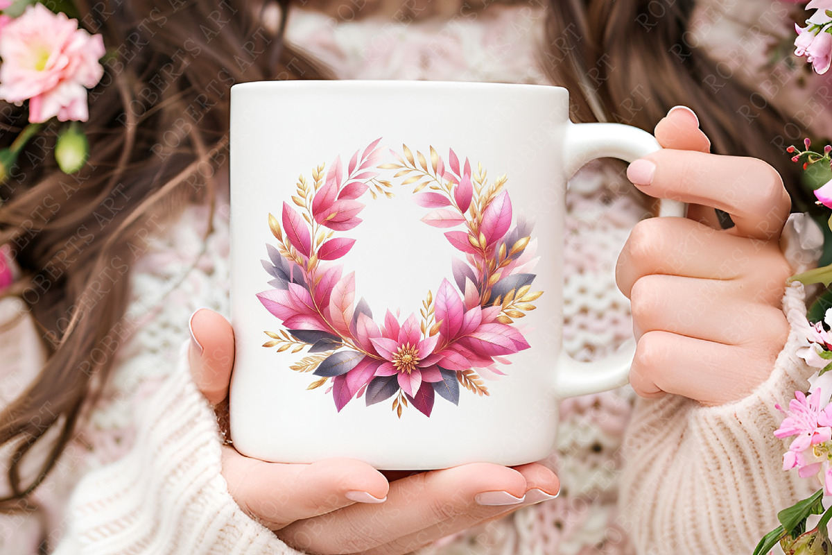 Pink Autumn Sublimation Clipart, an Illustration by RobertsArt (Photo 7 of 7)
