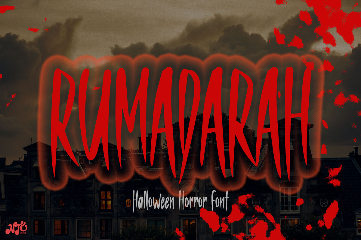 RUMADARAH - Halloween Horror Font, a Font by NTC Graphic (Photo 1 of 9)
