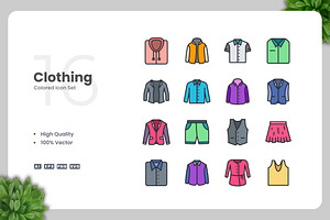 Clothing Colored Icons, an Icon by Upnowgraphic