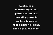 Syafixy - Ligatures Logo Font, a Sans Serif Font by Iqsiart Studio (Thumbnail 8 of 14)