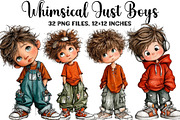 Whimsical Just Boys Clipart, an Illustration by DreamArtGraphic (Thumbnail 1 of 5)