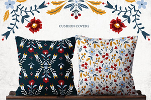 Scandinavian Folk Floral Collection