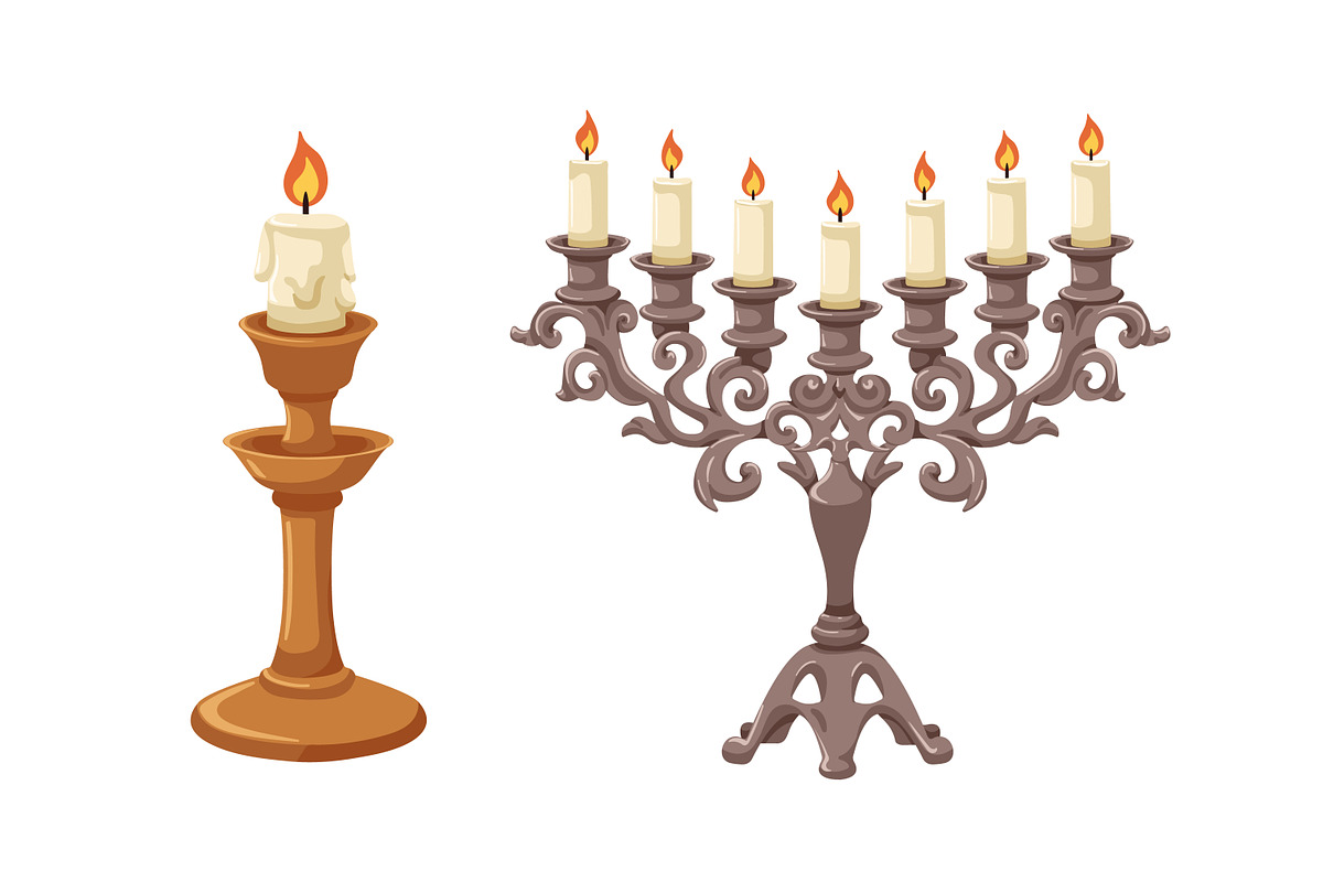 Candles in vintage candlesticks set, an Object Illustration by Good Studio (Photo 6 of 6)
