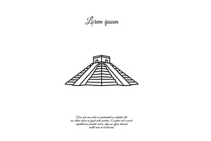 Chichen Itza vector line, linear, a Background Graphic by Anno Urbis