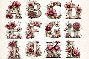 Floral Baby Alphabet Clipart Set, an Illustration by DreamCafeArt (Thumbnail 2 of 4)