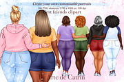 Best Friends Clipart, Plus Size Girl, a Person Illustration by ArtedeCatrin (Thumbnail 1 of 10)