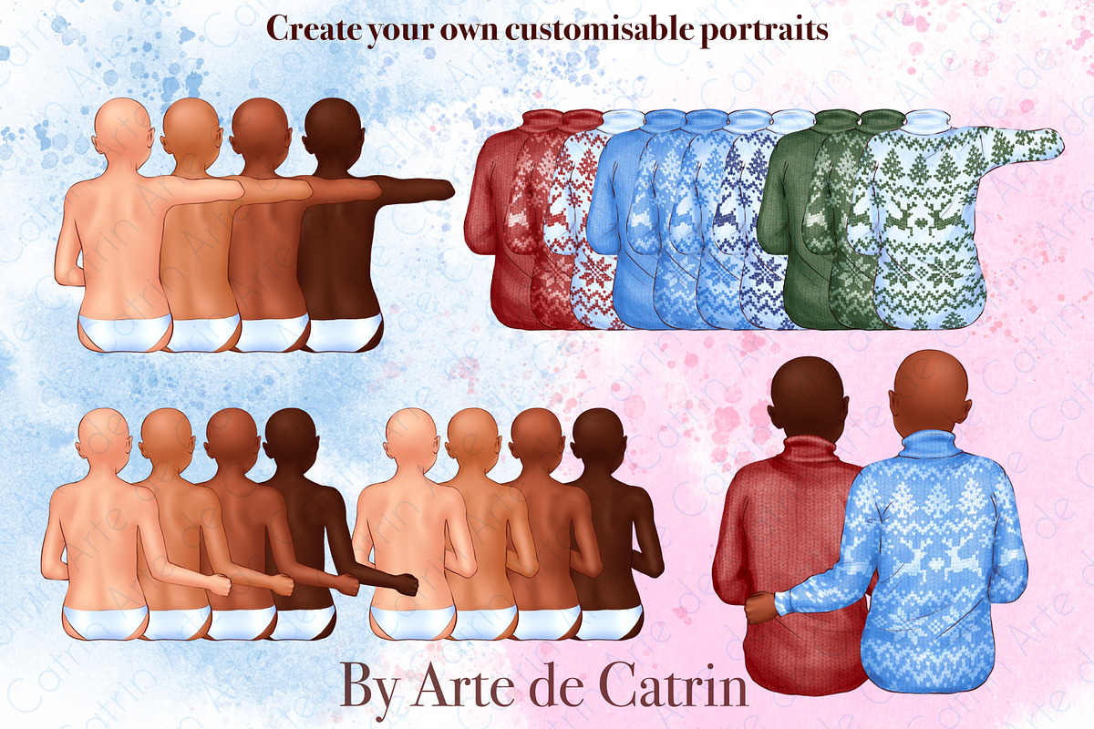 Winter Family Look Clipart, a Decorative Illustration by ArtedeCatrin (Photo 6 of 11)