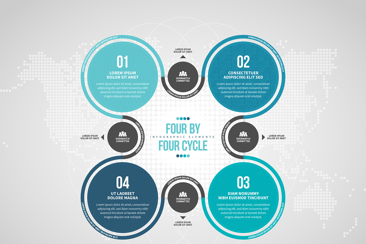 Four by Four Cycle Infographic, a Templates & Theme by h.utomo