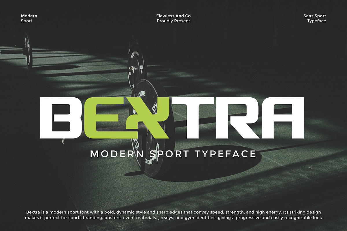 Bextra - Modern Sport Font, a Sans Serif Font by Flawless And Co (Photo 1 of 10)