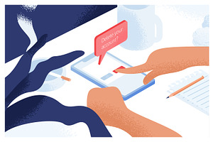 Delete account, a Technology Illustration by Good Studio