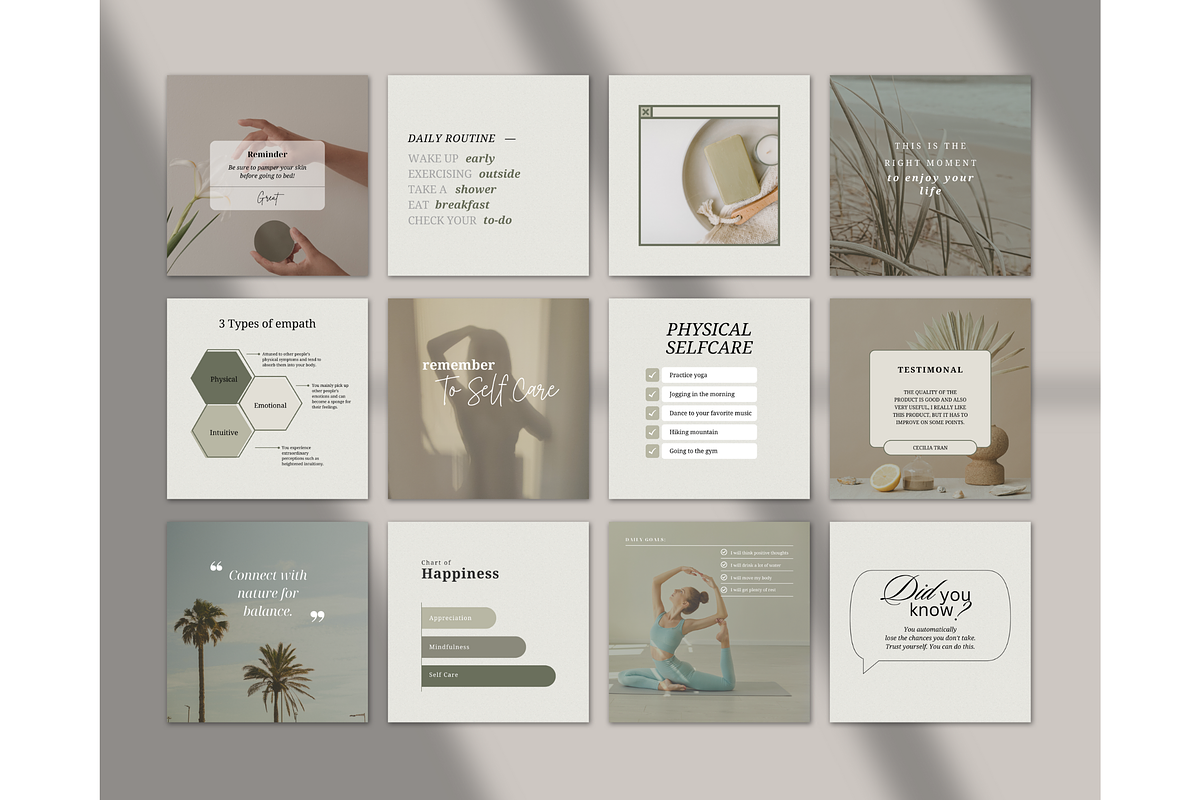 Self Care Instagram Coach - Canva, a Social Media Template by ...