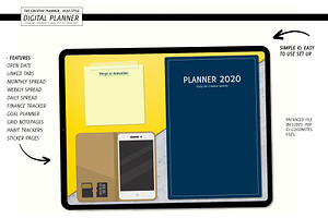 Navy Digital Planner for Goodnotes