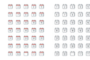 Calendar Icons, an Outline Icon by Kalash (Thumbnail 2 of 2)