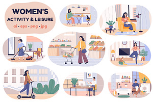 Women’s Daily Life Clipart Bundle