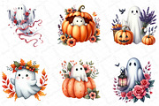 Halloween Floral Ghost Clipart, an Illustration by DreamPrint404 (Thumbnail 7 of 7)