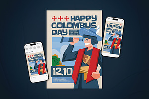 Happy Colombus Day Event Flyer Set, a Flyer Template by The Good Store