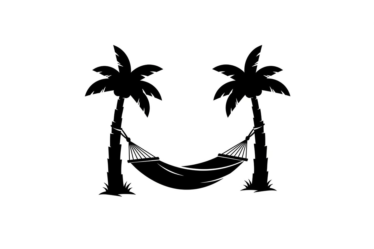 Palm Tree Hammock Silhouette Bundle, an Object Graphic by jahid234 (Photo 19 of 30)