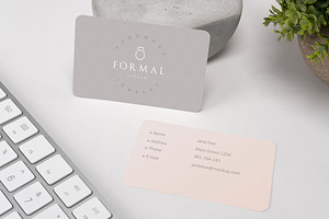 Rounded Business Card Mockup
