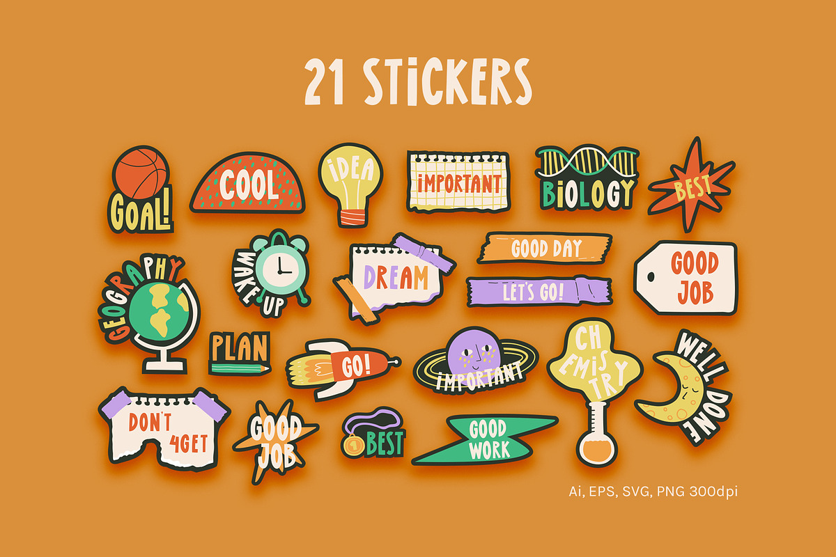 BACK TO SCHOOL: clipart and stickers, an Education Illustration by Elliko shop (Photo 11 of 14)