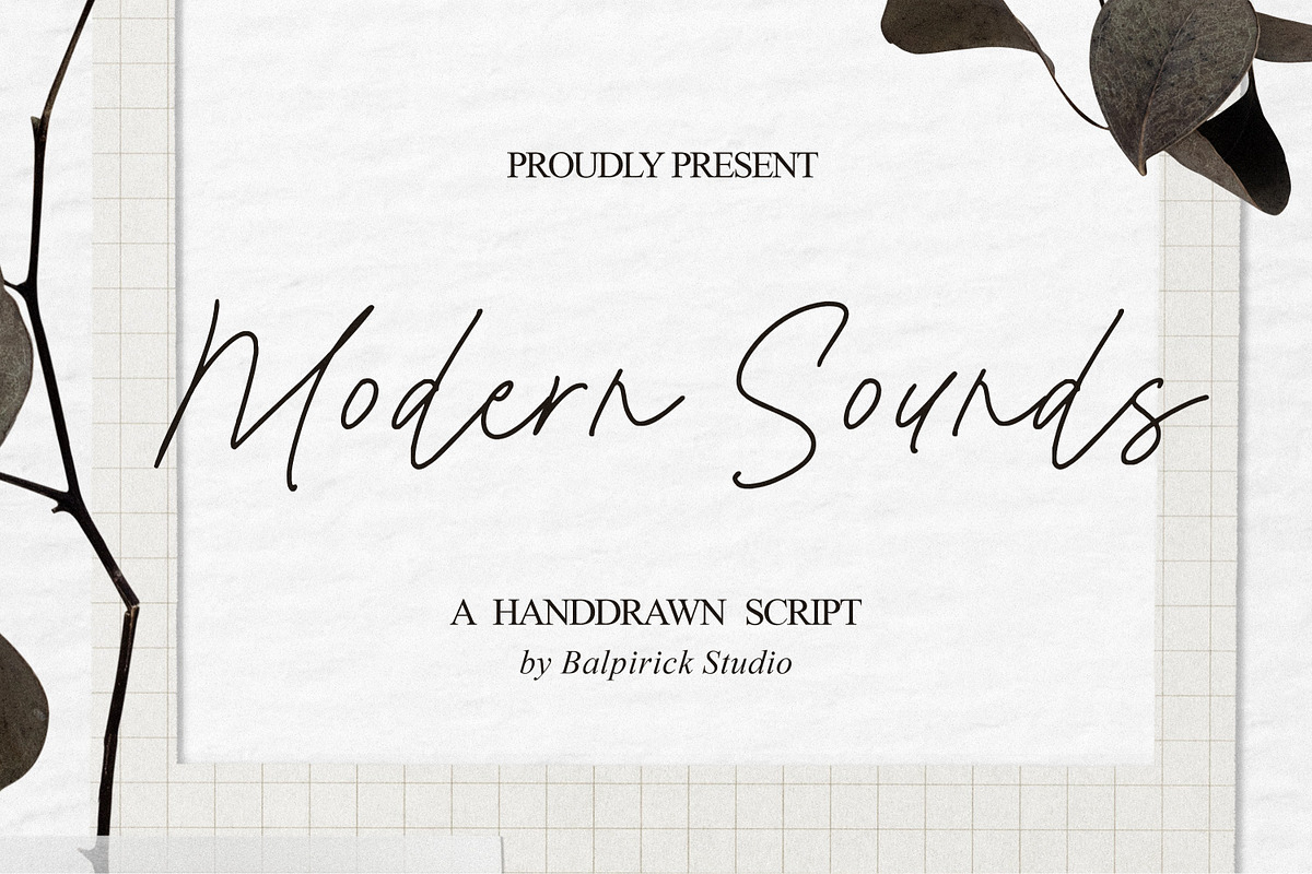 Modern Sounds Handdrawn Script, a Script Font by Balpirick Studio (Photo 1 of 6)