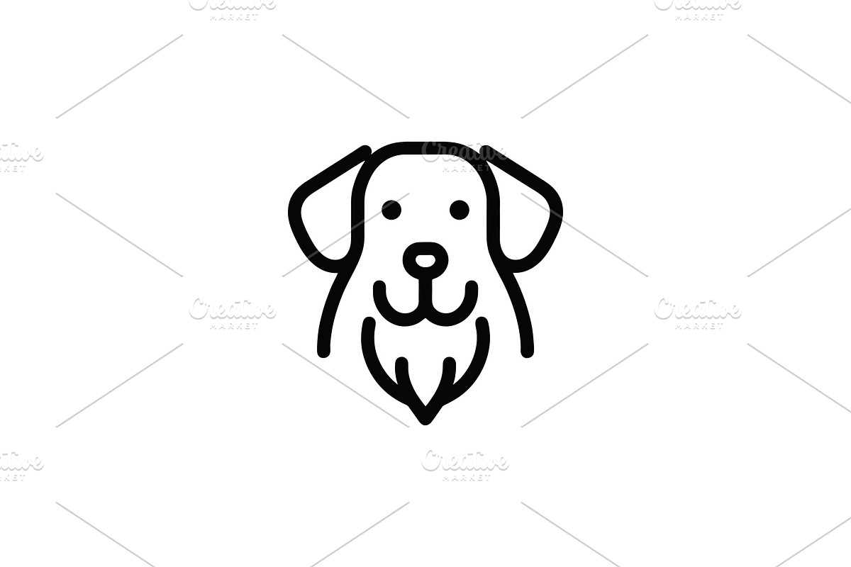 Dog face portrait vector logo, a Branding & Logo Template by Vectorium Studio (Photo 2 of 2)