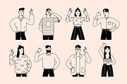 People gesture ok, show thumb up set, a Person Illustration by PaperTrident (Thumbnail 8 of 13)