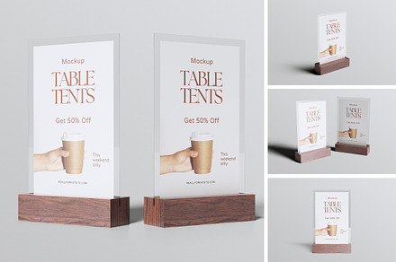 Table Tent Mockup, an Advertising Mockup by HanaSaka_Studio