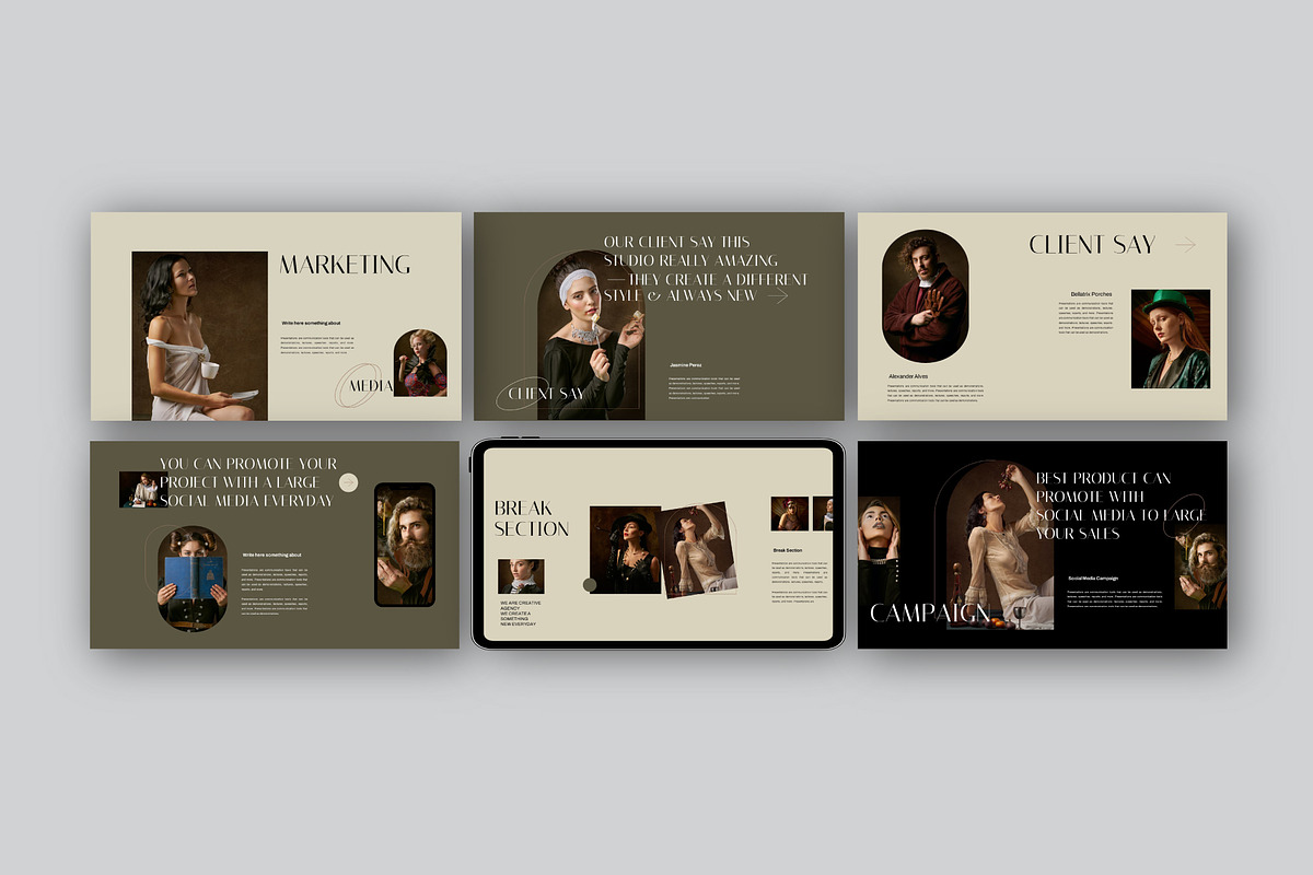 Historical Brand Google Slides, a Presentation Template by Dirtytemp Studio (Photo 6 of 10)