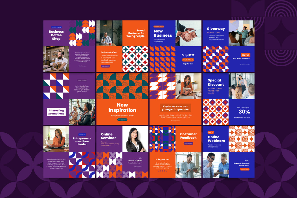 Pattern Geometric Canva Template, a Social Media Template by Brandearth RRGraph (Photo 6 of 8)