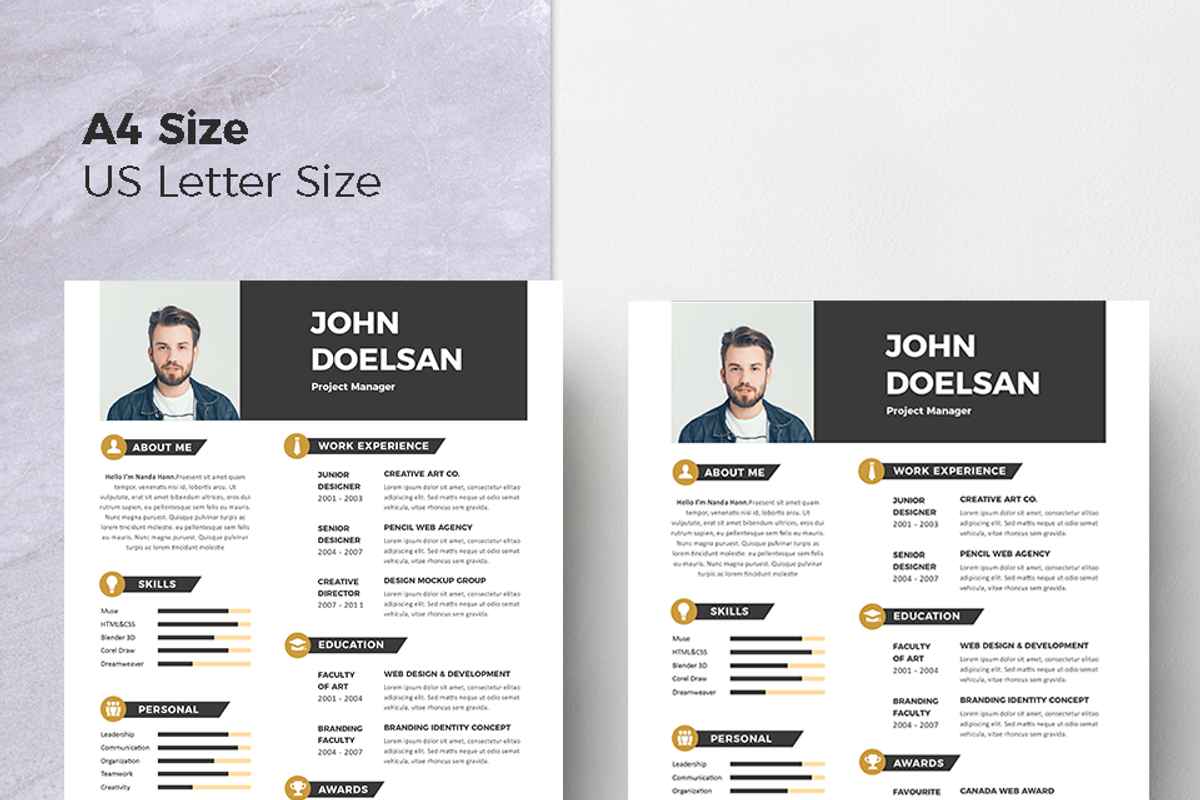 Modern Resume & CV Template, a Resume Template by Hito Graphic (Photo 8 of 8)