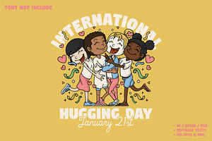 Happy Multicultural Kids Hugging, a Branding & Logo Template by Judsart
