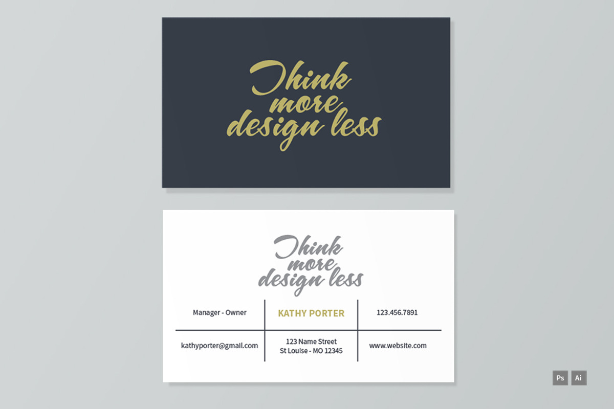 Think more design less business card, a Business Card Template by AM Design (Photo 4 of 4)