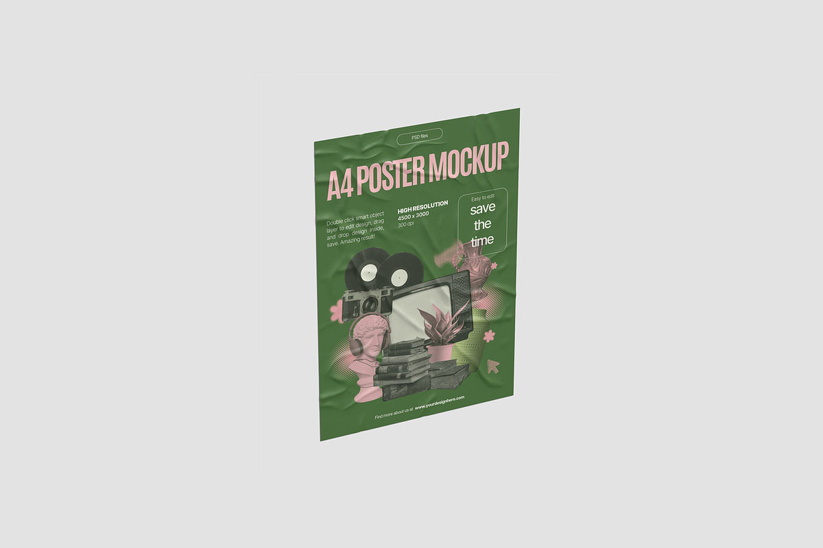 A4 Poster Mockups, an Advertising Mockup by graphiccrew (Photo 11 of 16)