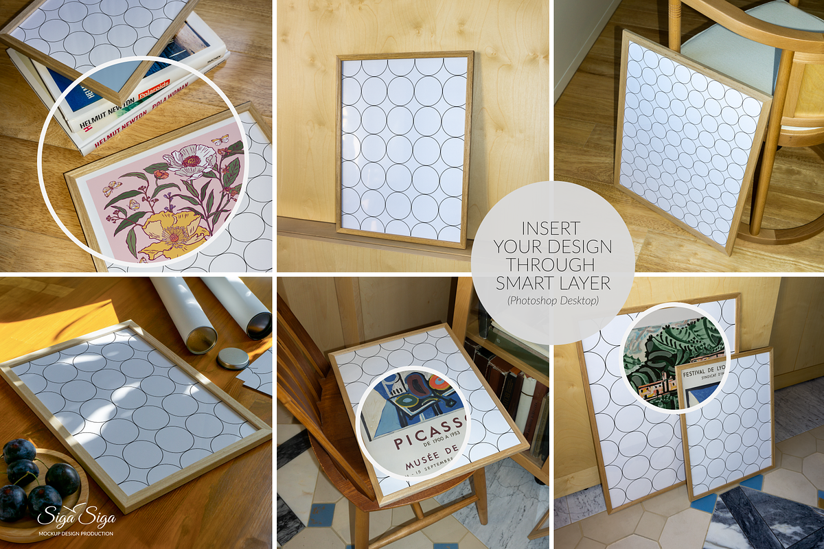 Frame Mockups Close-Up #4 Set 6 PSD, a Product Mockup by SigaSigaMockup (Photo 2 of 3)