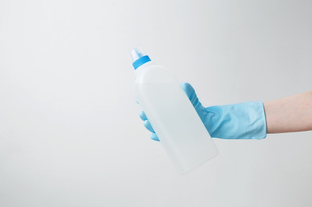 Cleaning supplies branding mockup, ready for a productive and satisfying spring