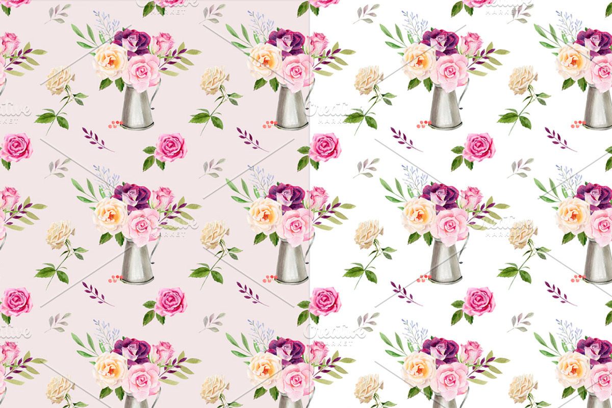 Watercolor roses & florals set, an Illustration by Elegantia (Photo 9 of 9)