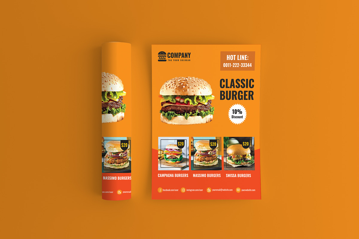 Burger Sales Flyer, a Flyer Template by RiveupDigital