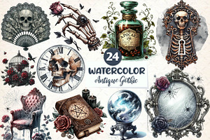 Antique Gothic Sublimation Clipart