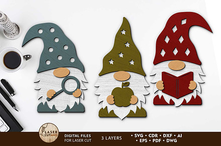 SET of School Gnomes, Decor Files